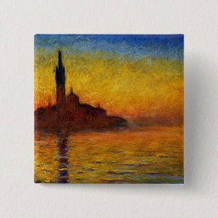 Chapa Cuadrada Atardecer de Monet Venecia Impresionismo Artístico