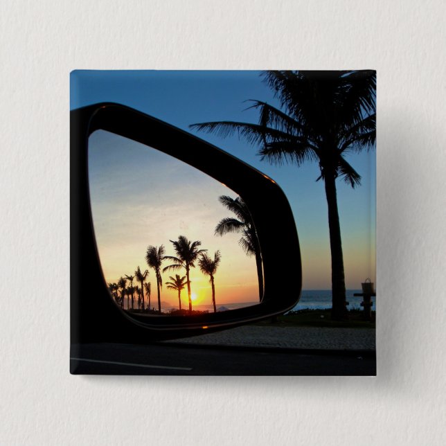 Chapa Cuadrada Atardecer En Río (Anverso)