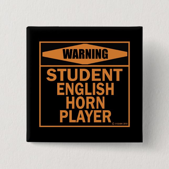 Chapa Cuadrada ¡Atención! ¡Jugador del Cuerno de Inglés Estudiant (Anverso)