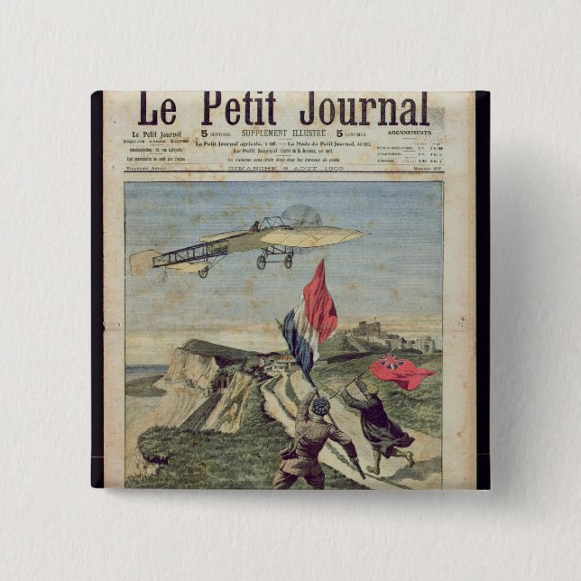 Chapa Cuadrada Aterrizaje de Louis Bleriot en Dover (Anverso)