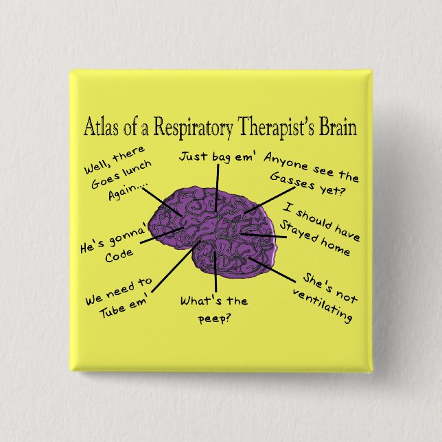 Chapa Cuadrada Atlas de un cerebro del terapeuta respiratorio (Anverso)