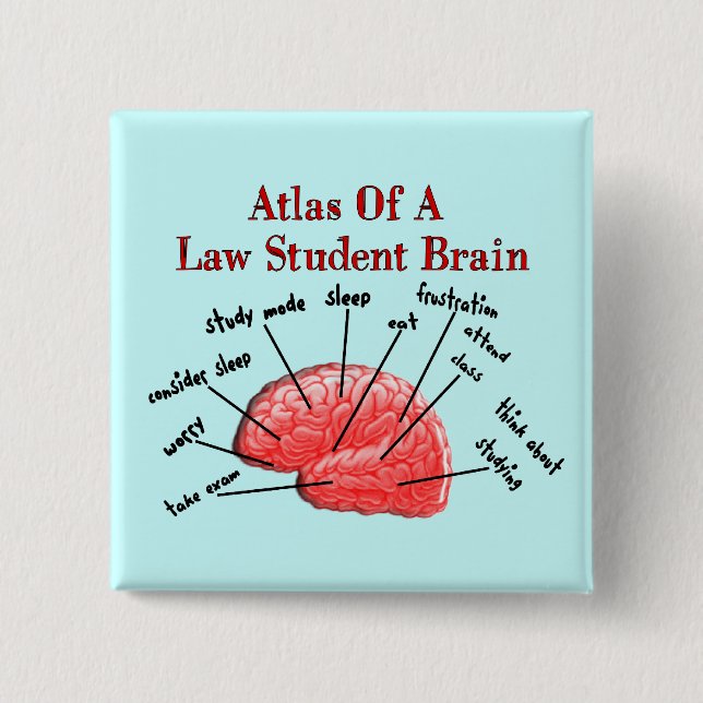 Chapa Cuadrada Atlas del cerebro del estudiante de Derecho (Anverso)
