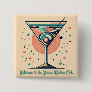 Chapa Cuadrada Atomic Martini Club Retro Futurista Era Espacial