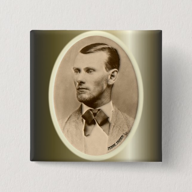Chapa Cuadrada Atracador de bancos proscrito James de Jesse (Anverso)