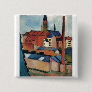 Chapa Cuadrada August Macke - casas de Bonn y aceite de la