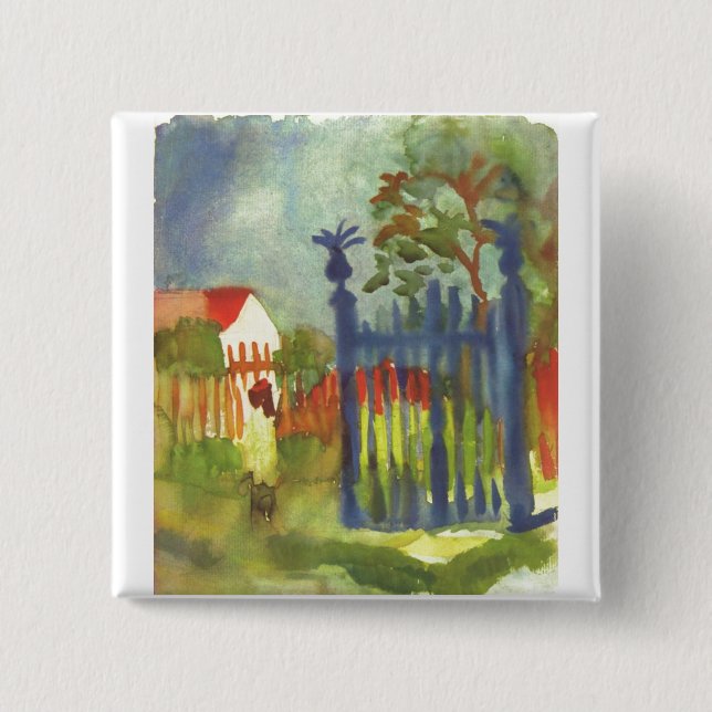Chapa Cuadrada August Macke - puerta de jardín Gartentor 1914 (Anverso)
