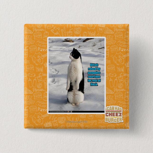 Chapa Cuadrada Aumentado por los pingüinos (Anverso)