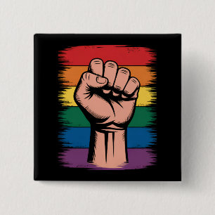 Chapa Cuadrada Aumentó el orgullo del arcoiris por los derechos d