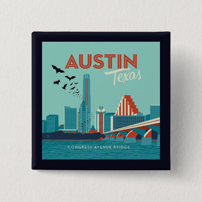 Chapa Cuadrada Austin, Texas | Puente de la Avenida del Congreso (Anverso)