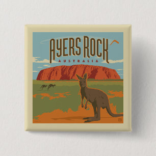 Chapa Cuadrada Australia   Ayers Rock Kangaroos