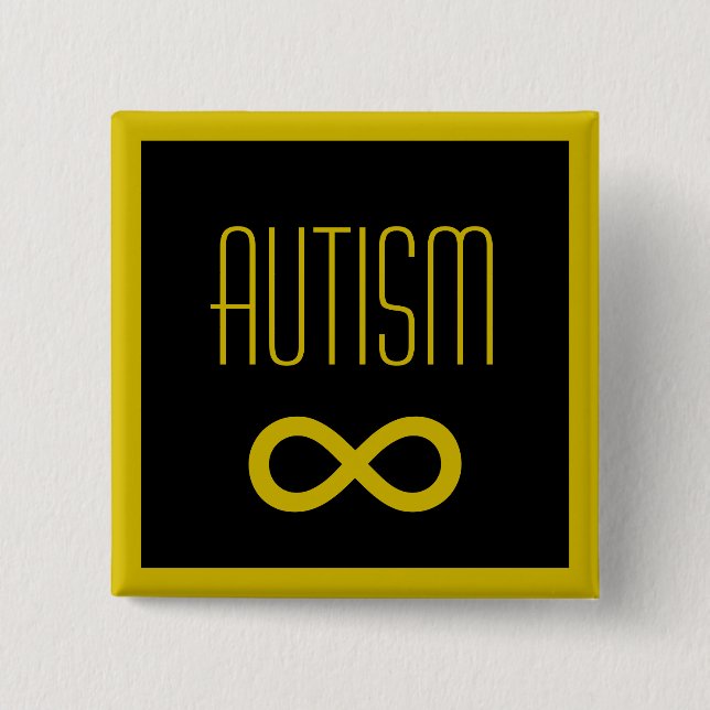 Chapa Cuadrada Autism golden infinity knapp (Anverso)