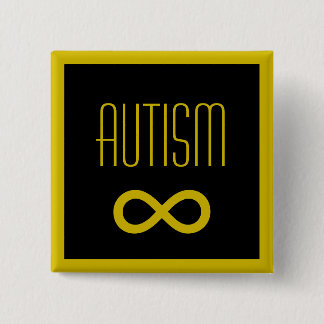 Chapa Cuadrada Autism golden infinity knapp