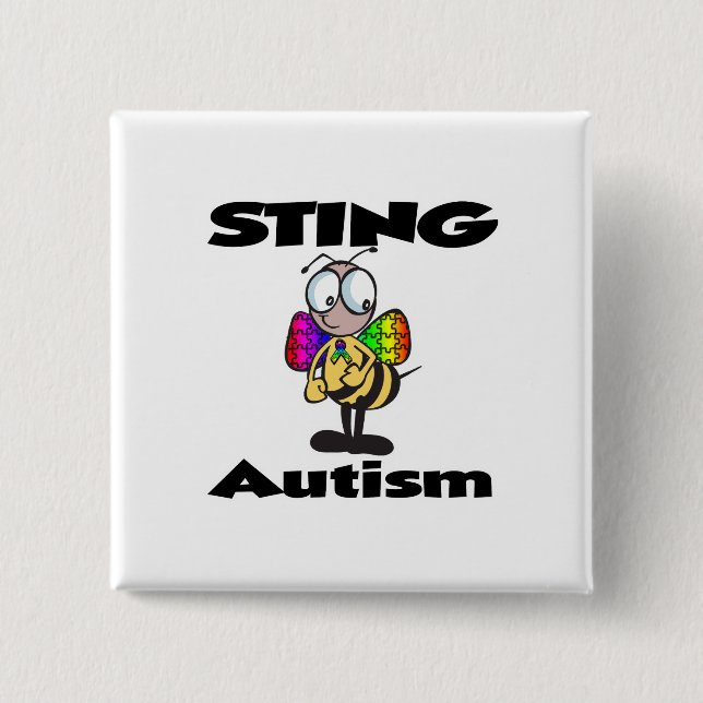 Chapa Cuadrada Autismo de STING (Anverso)