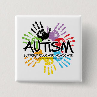 Chapa Cuadrada Autismo Handprint