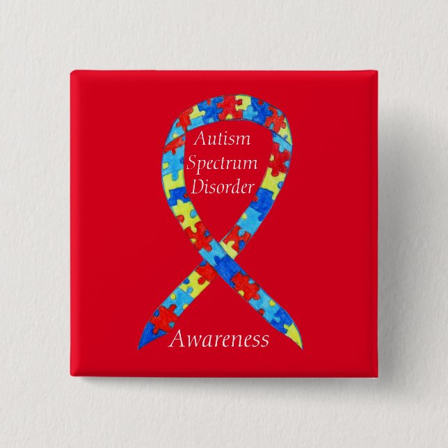 Chapa Cuadrada Autismo Trastorno del espectro Personalizado Pañon (Anverso)