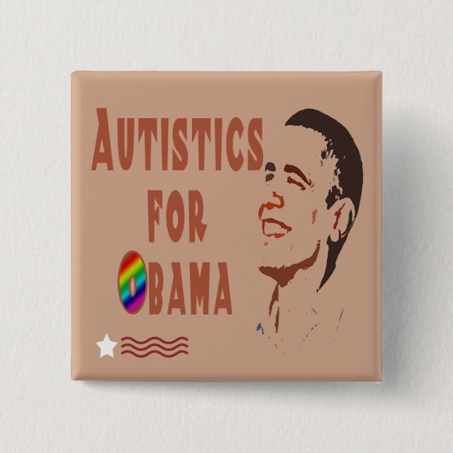 Chapa Cuadrada Autistics para los botones de Obama (Anverso)
