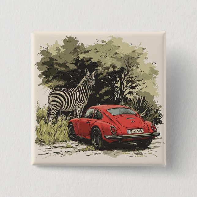 Chapa Cuadrada Auto salvaje (Anverso)