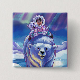 Chapa Cuadrada Autobús de oso polar