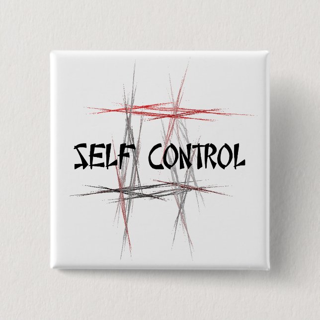 Chapa Cuadrada Autocontrol de artes marciales (Anverso)