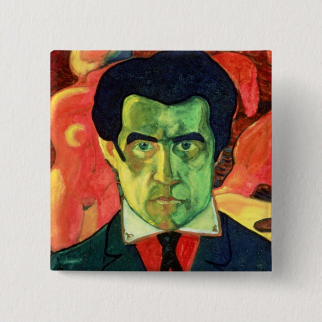 Chapa Cuadrada Autorretrato, 1908 (Anverso)