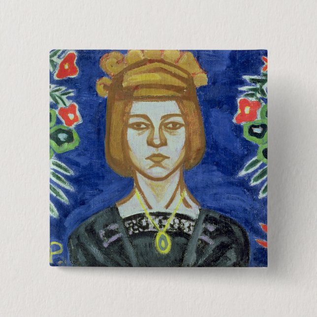 Chapa Cuadrada Autorretrato, 1912-15 (Anverso)