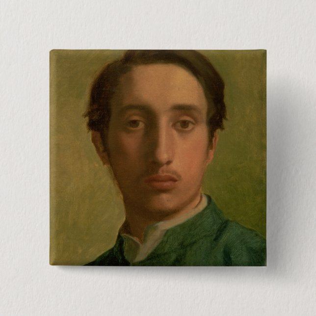 Chapa Cuadrada Autorretrato de Edgar Degas el | (Anverso)
