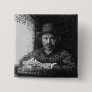 Chapa Cuadrada Autorretrato mientras que dibuja, 1648