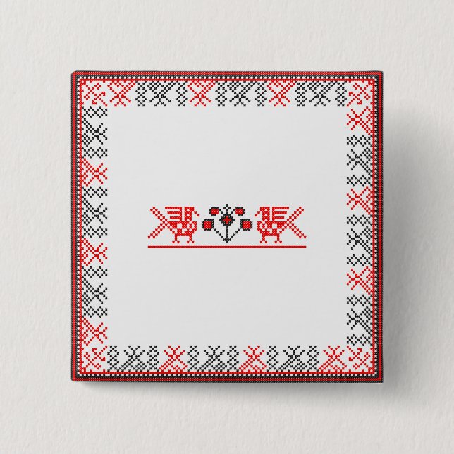 Chapa Cuadrada Aves de punto cruzado (Anverso)