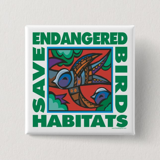 Chapa Cuadrada Aves en peligro de extinción (Anverso)