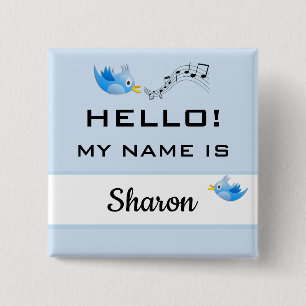 Chapa Cuadrada Aves y notas musculares Mi nombre es
