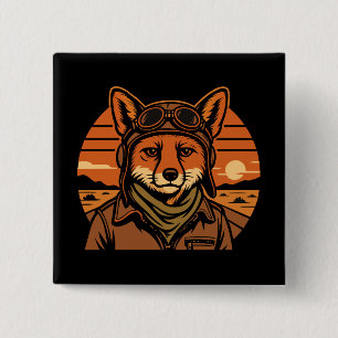 Chapa Cuadrada Aviador Fox Flying Foxy Wings