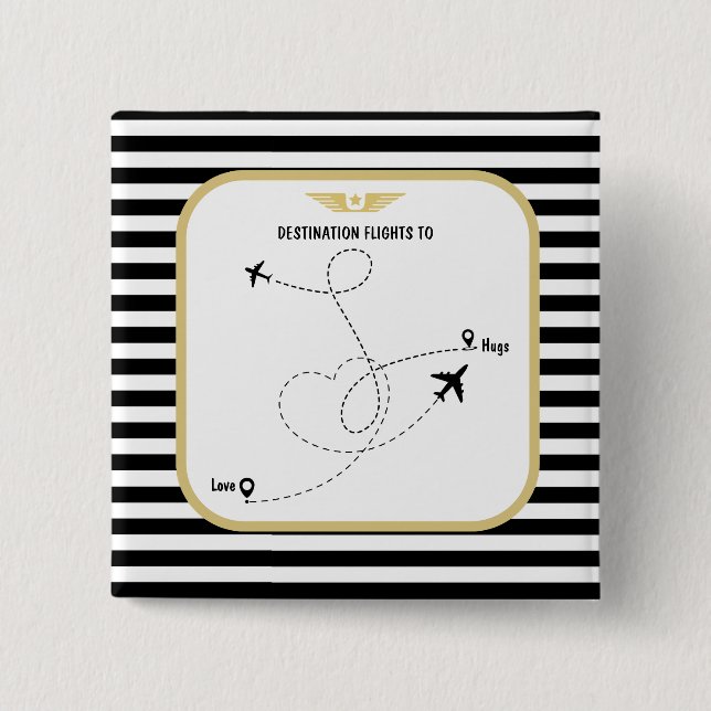 Chapa Cuadrada Avión de destino piloto (Anverso)