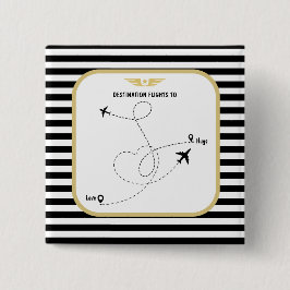 Chapa Cuadrada Avión de destino piloto