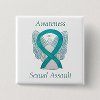Aviso de ataque sexual Angel Ribbon Pin