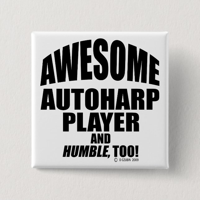 Chapa Cuadrada Awesome Autoharp Player (Anverso)