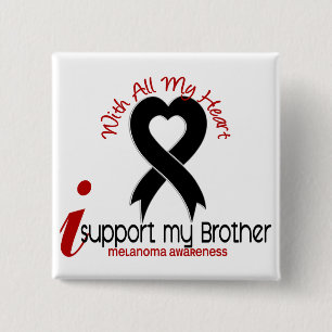 Chapa Cuadrada Ayuda del melanoma I mi Brother