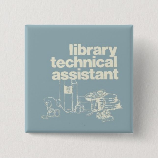 Chapa Cuadrada ayudante técnico de la biblioteca (Anverso)