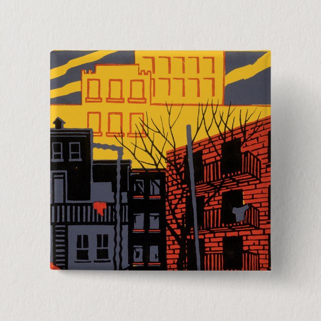 Chapa Cuadrada Ayudar a su vecindario (Anverso)