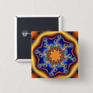 Chapa Cuadrada Azul colorido, Naranja y amarillo