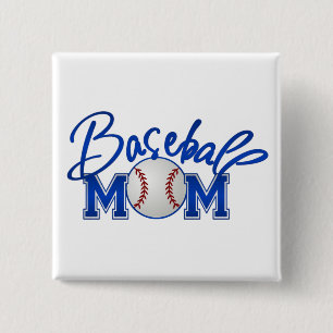 Chapa Cuadrada Azul de la MAMÁ del béisbol