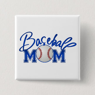 Chapa Cuadrada Azul de la MAMÁ del béisbol