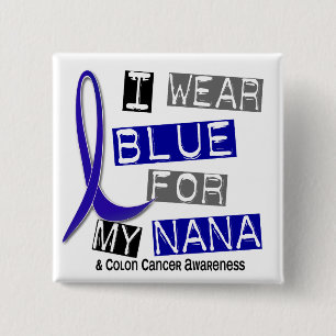 Chapa Cuadrada Azul del desgaste del cáncer de colon I para mi
