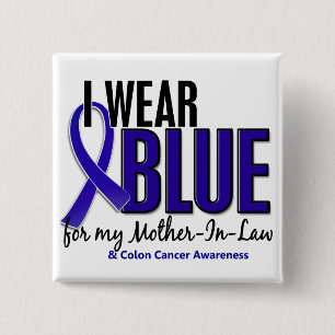 Chapa Cuadrada Azul del desgaste del cáncer de colon I para mi