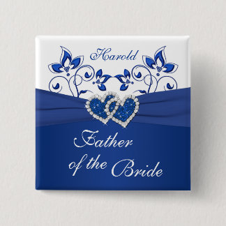 Chapa Cuadrada Azul real, padre floral blanco del mentón de novia