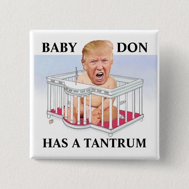 CHAPA CUADRADA BABY DON TIENE TANTRUM (Anverso)