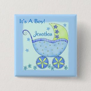 Chapa Cuadrada Baby "It A Boy" Nombre Pin Personalizado