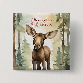 Chapa Cuadrada Baby Moose Gender Neutral Baby Shower
