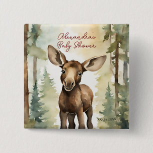 Chapa Cuadrada Baby Moose Gender Neutral Baby Shower