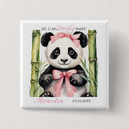 Chapa Cuadrada Baby Panda Bear Chicas Baby Shower