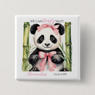 Chapa Cuadrada Baby Panda Bear Chicas Baby Shower